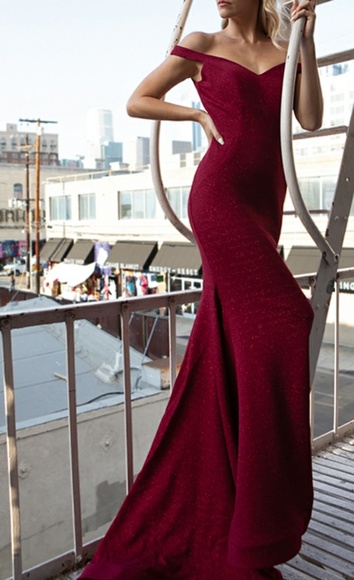 LONG OFF SHOULDER BRIDESMAID FORMAL EVENING GOWN IN WHITE WINE OR PINK maxi - Picture 1 of 7